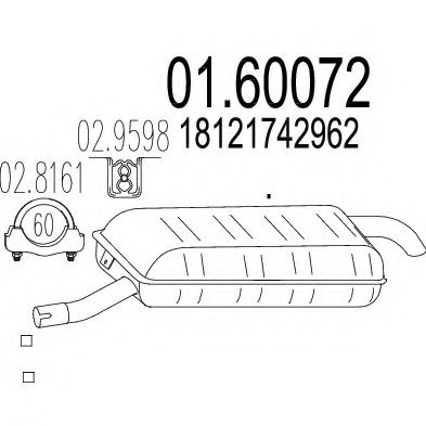 Глушитель выхлопных газов конечный BMW 18121742962