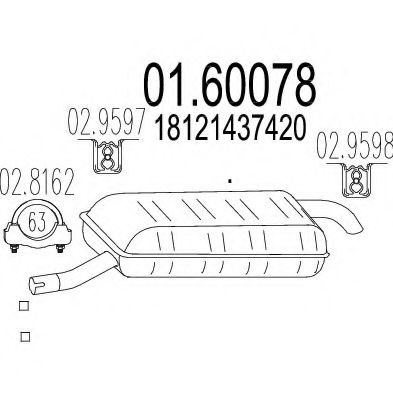 Глушитель выхлопных газов конечный BMW 18121437420