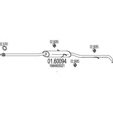 Глушитель выхлопных газов конечный MTS 01.60094