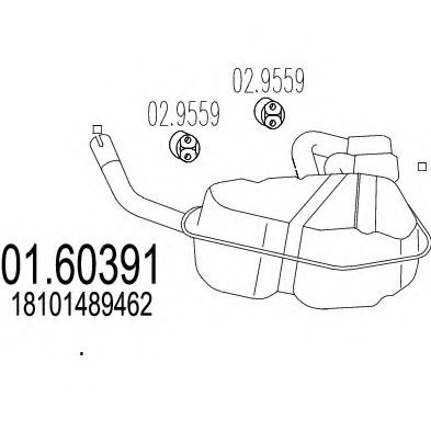 Глушитель выхлопных газов конечный MTS 01.60391