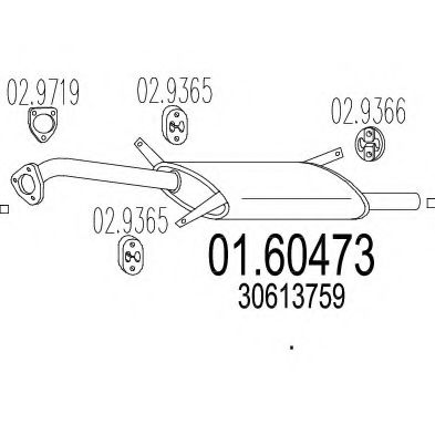 Глушитель выхлопных газов конечный MTS 01.60473