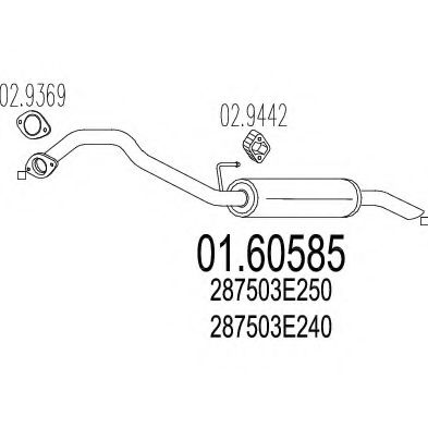 Глушитель выхлопных газов конечный MTS 01.60585