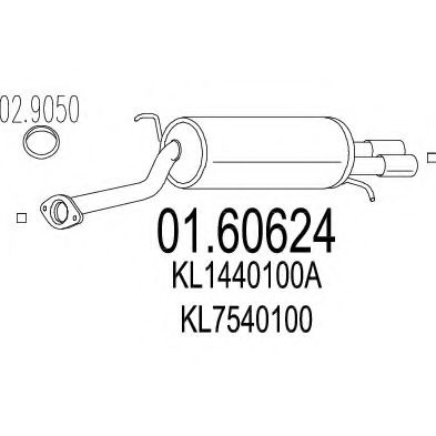 Глушитель выхлопных газов конечный MAZDA KL1440100C