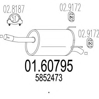 Глушитель выхлопных газов конечный MTS 01.60795