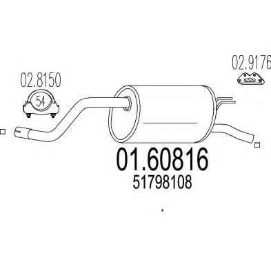 Глушитель выхлопных газов конечный MTS 01.60816