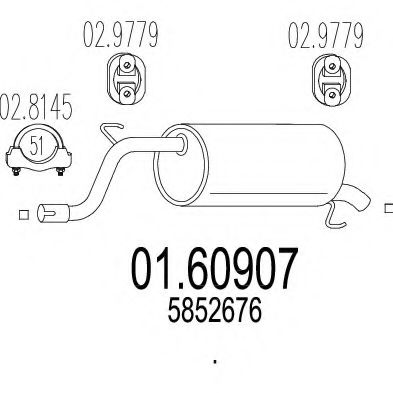 Глушитель выхлопных газов конечный MTS 01.60907