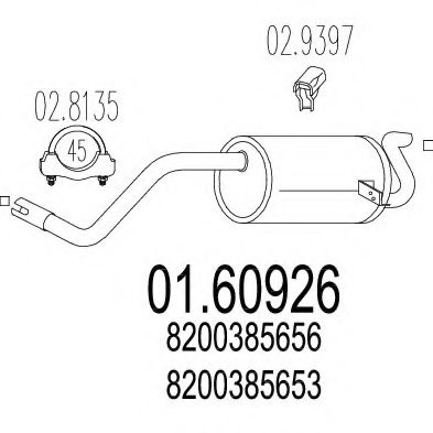 Глушитель выхлопных газов конечный MTS 01.60926