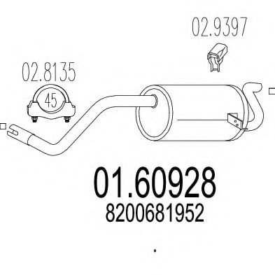 Глушитель выхлопных газов конечный MTS 01.60928