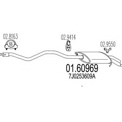 Глушитель выхлопных газов конечный MTS 01.60969