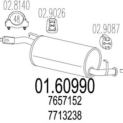 Глушитель выхлопных газов конечный MTS 01.60990