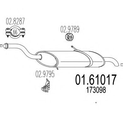 Глушитель выхлопных газов конечный MTS 01.61017