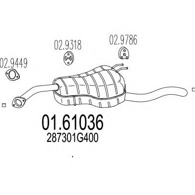 Глушитель выхлопных газов конечный MTS 01.61036