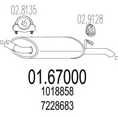 Глушитель выхлопных газов конечный MTS 01.67000