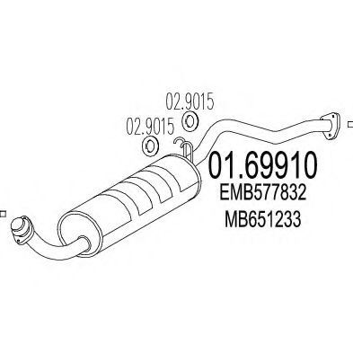 Глушитель выхлопных газов конечный MTS 01.69910