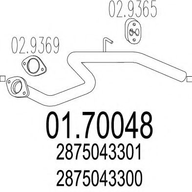 Приемная труба глушителя Hyundai/Kia 2875043300
