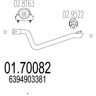 Приемная труба глушителя MTS 01.70082