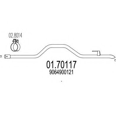 Приемная труба глушителя MTS 01.70117