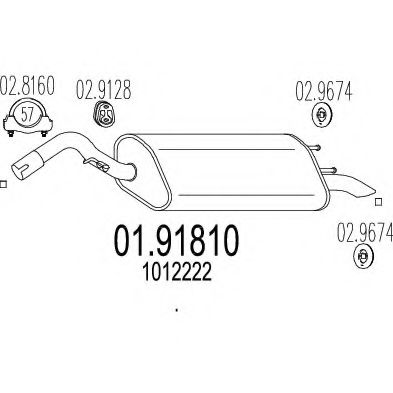 Глушитель выхлопных газов конечный MTS 01.91810