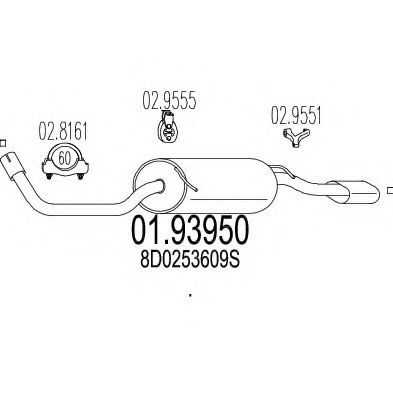 Глушитель выхлопных газов конечный MTS 01.93950