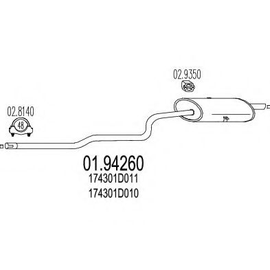 Глушитель выхлопных газов конечный MTS 01.94260