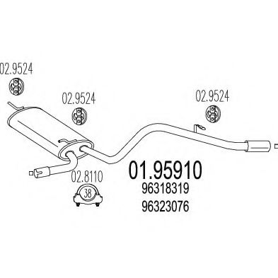 Глушитель выхлопных газов конечный MTS 01.95910