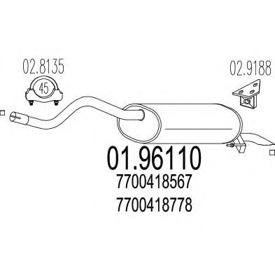 Глушитель выхлопных газов конечный MTS 01.96110