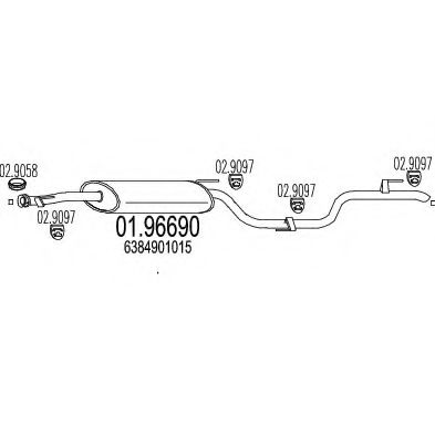 Глушитель выхлопных газов конечный MTS 01.96690