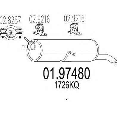 Глушитель выхлопных газов конечный MTS 01.97480