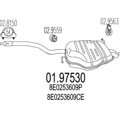 Глушитель выхлопных газов конечный MTS 01.97530