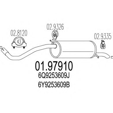 Глушитель выхлопных газов конечный MTS 01.97910