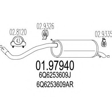 Глушитель выхлопных газов конечный MTS 01.97940