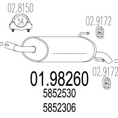 Глушитель выхлопных газов конечный MTS 01.98260