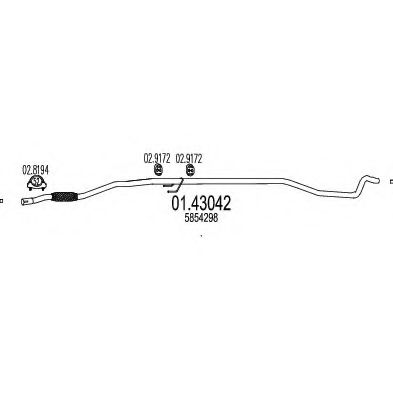 Приемная труба глушителя MTS 01.43042
