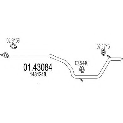 Приемная труба глушителя MTS 01.43084