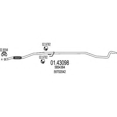 Приемная труба глушителя MTS 01.43098
