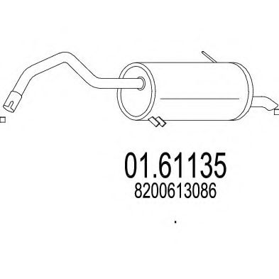 Глушитель выхлопных газов конечный MTS 01.61135