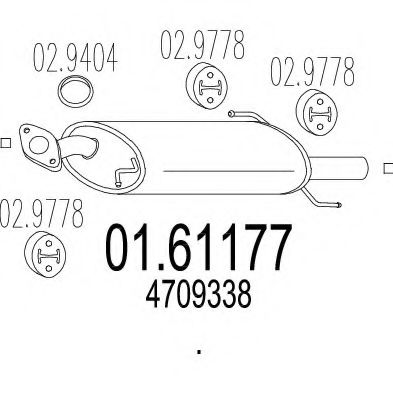 Глушитель выхлопных газов конечный MTS 01.61177