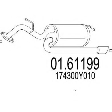 Глушитель выхлопных газов конечный MTS 01.61199