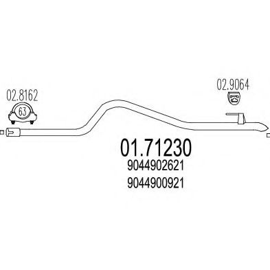 Приемная труба глушителя MTS 01.71230