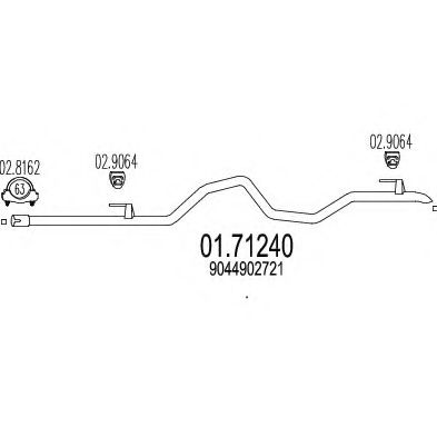 Приемная труба глушителя MTS 01.71240