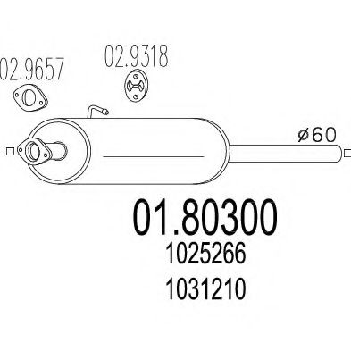 Средний глушитель выхлопных газов MTS 01.80300