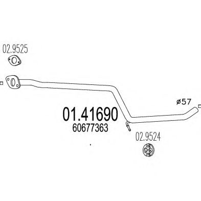 Приемная труба глушителя mts 01.41690