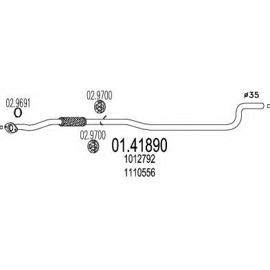 Приемная труба глушителя MTS 01.41890