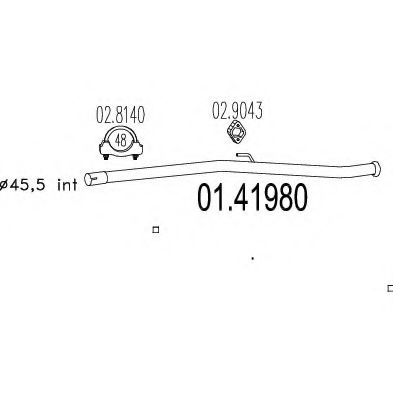 Приемная труба глушителя MTS 01.41980