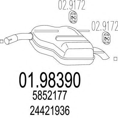 Глушитель выхлопных газов конечный MTS 01.98390