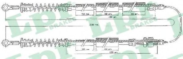 Трос ручного тормоза LPR C0090B