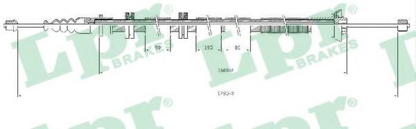 Трос ручного тормоза LPR C0205B