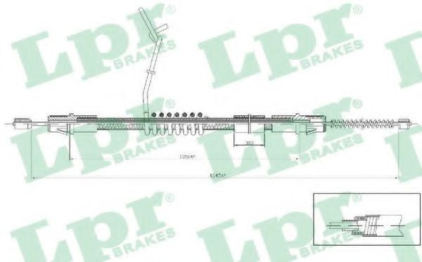 Трос ручного тормоза LPR C0287B