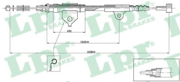 Трос ручного тормоза LPR C0504B