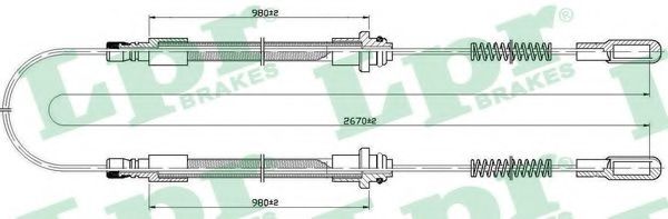 Трос ручного тормоза LPR C0522B